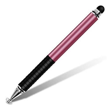 Imagem de Caneta Stylus Caneta de tela de toque universal Caneta tiva de cabeça dupla Caneta tiva durável portátil para telefone/tablet rosa