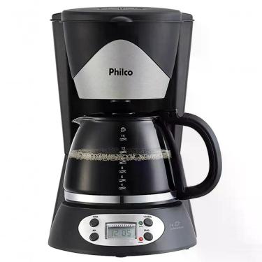 Imagem de Cafeteira Programável Elétrica Philco Cafeteira Programavel Philco Faz 14 Xicaras Preta Inox Plástico 14 Xícaras Preto