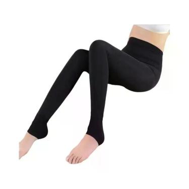 Imagem de Leggings Femininas Forradas Com Lã De Pérola, Calças Térmicas Grossas 
