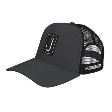 Imagem de Boné Pesca Pescador Mar Negro Fishing Proteção UV50+ Aba Curva, Anzol 