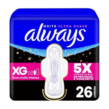 Imagem de Always Noites Tranquilas Suave, Absorvente Tamanho XG, 26 Unidades