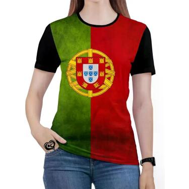 Imagem de Camiseta Bandeira Portugal Feminina blusa - Alemark, 14