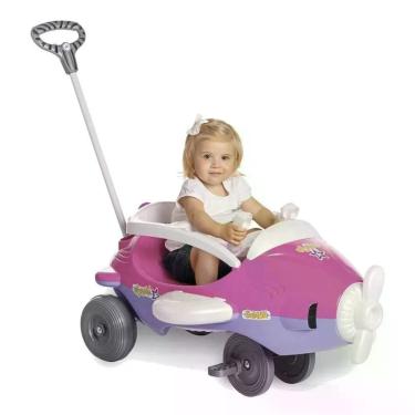 Imagem de Carrinho de Passeio e Pedal para Bebê Aeroh 2 em 1 com Painel de Atividades Rosa Calesita Brinquedos 30KG
