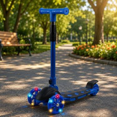 Imagem de Patinete Infantil 3 Rodas com LED - Azul - IMPORTUDO