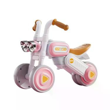Imagem de Bike Infantil Vintage com Luz e 4 Rodas - Rosa UNITOYS