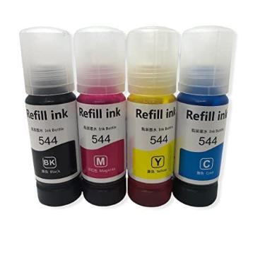 Imagem de Genérico Kit 4 Bisnagas Tinta L3150 L3110, Compatível com Epson L3110, L3150, L3210, L3250, L5190, T544, Cada Bisnaga com 70ml