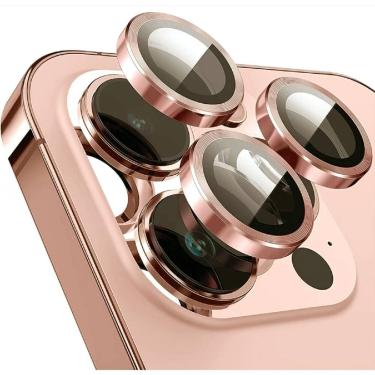 Imagem de Kit Película Lente Câmera Lisa Ou Brilho Diamante Compatível Com iphon