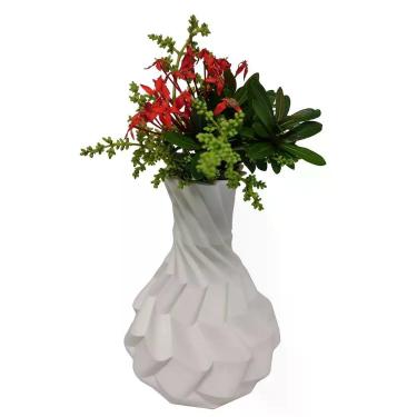 Imagem de Vaso Espiral 3d Para Plantas Artificiais Decorativo Branco