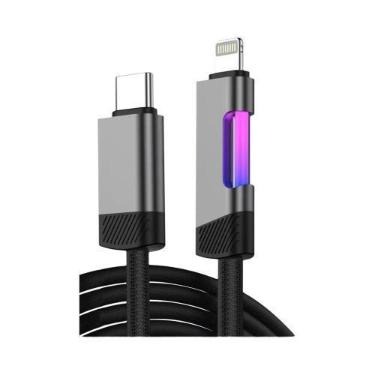 Imagem de Cabo USB Tipo C De Carregamento Rápido 100W 6A Com Luz Ambiente RGB Pa