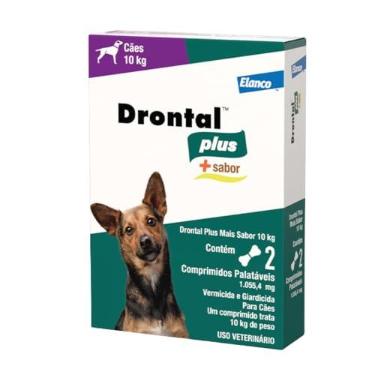 Imagem de Drontal Plus 2 Comprimidos Vermicida e Giardicida Para Cães de 10 kg, (Embalagem pode Variar)