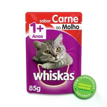 Imagem de Whiskas Sachê Adulto Sabor Carne ao Molho 85g