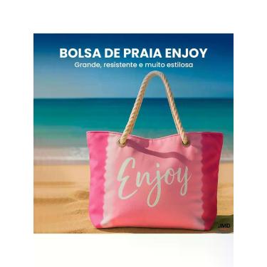 Imagem de Kit Praia Completo Bolsa + Necessaire + Manta Estampa Enjoy - Compra R