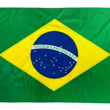 Imagem de Bandeira Brasil Copa do Mundo sem Haste 90x130cm Tecido Verde para Fachadas e Eventos