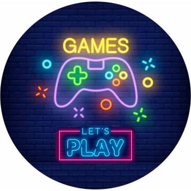 Imagem de Painel de Tecido Sublimado Redondo Games Luzes de Neon C/Elastico - Fa