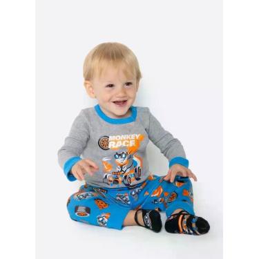 Imagem de PIJAMA MANGA LONGA BEBÊ MENINO RIB DE ALGODÃO GORILA PUKET TAMANHO:6 A