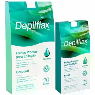 Imagem de Kit Depilação Completa Depilflax Corporal E Facial Folhas Prontas Depi