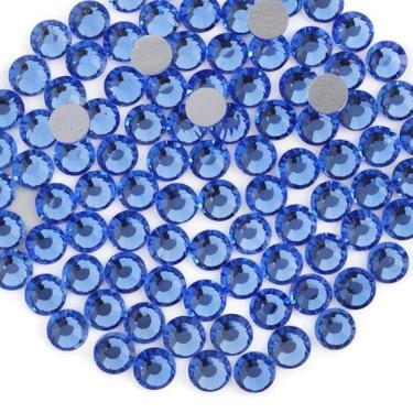 Imagem de Beadsland 1440pcs Strass de cristal plano traseiro joias redondas para Nail Art e correção de cola artesanal, azul claro (SS16 (3,8-4,0 mm)
