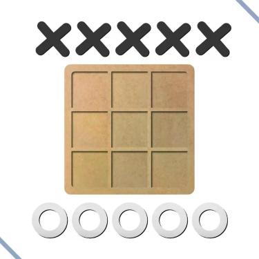 Imagem de Tabuleiro infantil De Jogo da velha em MDF Decorativo - K&Amp;F