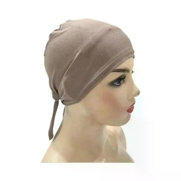 Imagem de Hijab Turbante De Algodão Liso Para Mulheres, Com Amarração Nas Costas