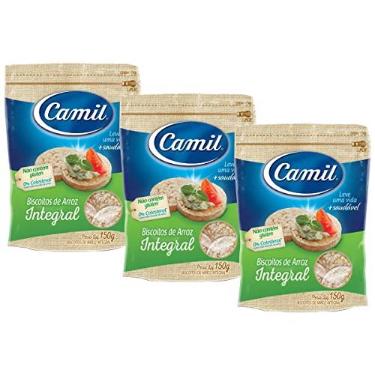 Imagem de Kit 3 Biscoito de Arroz Integral Sem Glúten Camil 150g