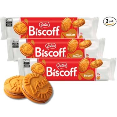 Imagem de kit 3x Biscoito Lotus Biscoff Sandwich Recheado Cream 110g