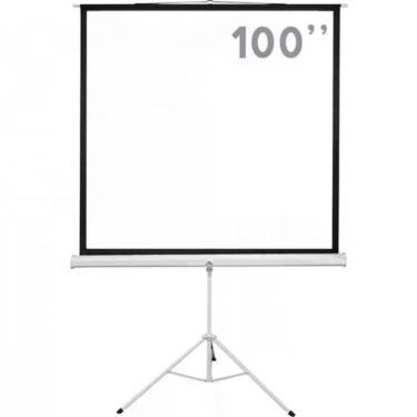 Imagem de Tela de Projeção com Tripé Sumay TTQS100 para Apresentações e Entretenimento Área Visual 180X180CM Formato 1:1