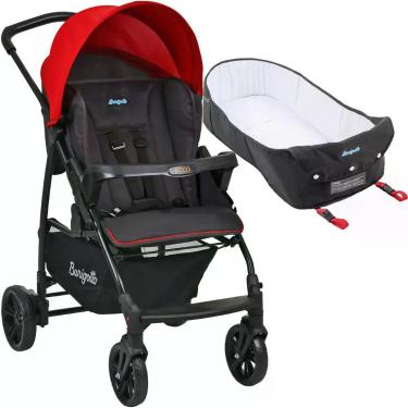 Imagem de Carrinho de Bebe com Moises Ninho Burigotto Ecco CZ Vermelho