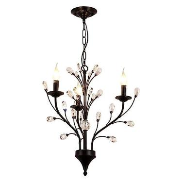Imagem de Lustre de cristal Lustre de cristal vintage estilo americano lustre de cristal de fazenda luminárias de teto para sala de estar quarto restaurante varanda corredor hall de entrada (tamanho: