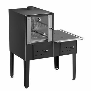 Imagem de Forno Acoplado a Lenha Preto Chapa de Ferro Fundido N01 Dir - ELEVARE 