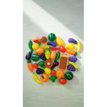 Imagem de Kit 11 Brinquedos Comidinhas De Cortar Com tiras autocolantes - Congra
