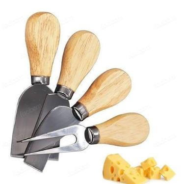 Imagem de Conjunto De Utensílios Para Queijo Inox 4 Peças Gourmet Jogo - Unihoom