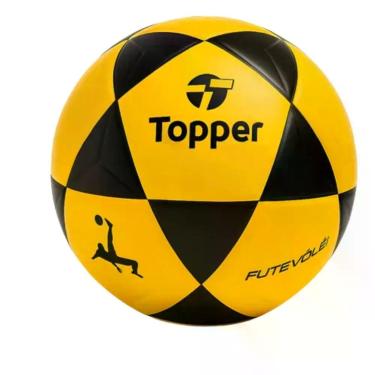 Imagem de Bola de Futevôlei R1 Oficial para Treinos e Jogos Amarelo e Preto Topper
