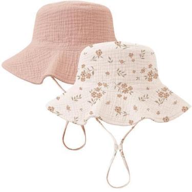 Imagem de Chapéu de sol para bebês Konssy UPF 50+, pacote com 2