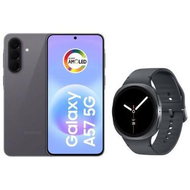 Imagem de Smartphone Samsung Galaxy A57 256GB Cinza - 5G + Smartwatch Galaxy Wat