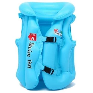 Imagem de Colete Salva Vidas Inflável Infantil Boia Para Criança Acessório Pisci