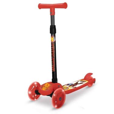 Imagem de Patinete Infantil Homem de Ferro 2 3 4 5 Anos 3 Rodas Led - Etilux