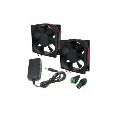 Imagem de 2x Micro Ventilador Ventoinha Cooler 80x80x25 C/ Fonte Bivol - Congrat