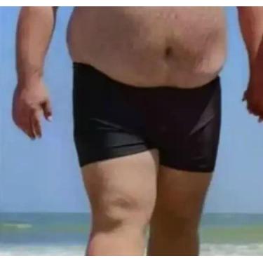 Imagem de Sunga boxer roupa de banho 36 ao 52 verão boxe forrada Preta box Adult