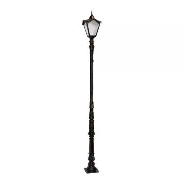 Imagem de Poste Colonial para Jardim Bari Alumínio Fundido 253cm Preto Luminárias N. Sra. da Guia