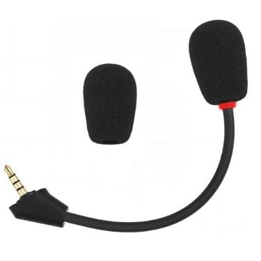 Imagem de Microfone de substituição compatível com fone de ouvido sem fio HyperX Cloud Alpha para jogos – Microfone boom destacável com cancelamento de ruído com luz indicadora de mudo de LED
