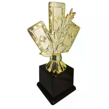 Imagem de Troféu Vitória 600022 Baralho 19cm para Premiação Esportiva em Polímero Metalizado Dourado Vitória
