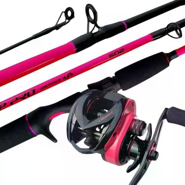 Imagem de Kit De Pesca Crobat Vara Carretilha Maruri, Rosa, Esquerda