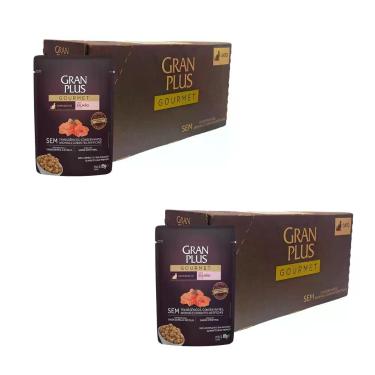 Imagem de Kit 2 Caixa GranPlus Gourmet Sachê Sabor Salmão Gatos Adultos 85g