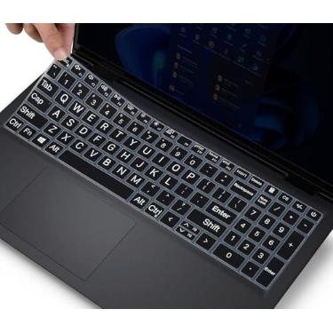 Imagem de Capa de teclado para notebook 2025 Dell 16 Plus DB16250, Dell 16 Plus 2 em 1 DB16255 DB06250, Dell Inspiron 16 5640 5645, laptop Dell 16 DC16250 DC16251 protetor de teclado, impressão preta grande