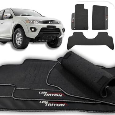 Imagem de Jogo de Tapetes Automotivos Emborrachados Para L200 Triton 2005 2006 2007 2008 2009 2010 2011 2012 2013 2014 2015 2016 2017-03 peças