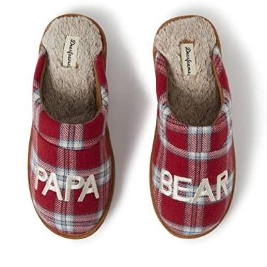 Imagem de Dearfoams Presente de Natal masculino para pai, avô, pijama combinando para a família, papai urso, Xadrez vermelho/azul, 13-14
