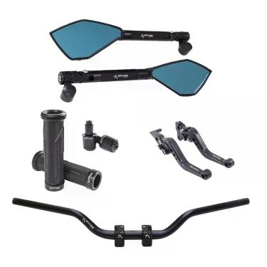 Imagem de Kit Manete Manopla Retrovisor Peso Guidão Mt03 Mt-03 Mt 03 - Stark Rac