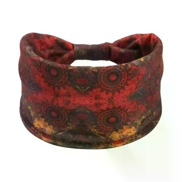 Imagem de Bandana Boho Mandala para Mulher - Faixa de Cabelo Elástica e Absorven