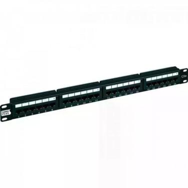 Imagem de Patch Panel Cat.5e T568a-b 24p Sohoplus para Cabeamento Estruturado de Voz Dados e Imagens com 24 Posições U-UTP Preto