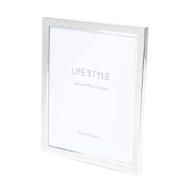 Imagem de WOLFF Porta-Retrato de Aço Chess Prata 10cm x 15cm - Enxoval - Casamento - Decoração - Álbum de Fotos - Enfeites - Moldura Elegante Para Mesa e Parede